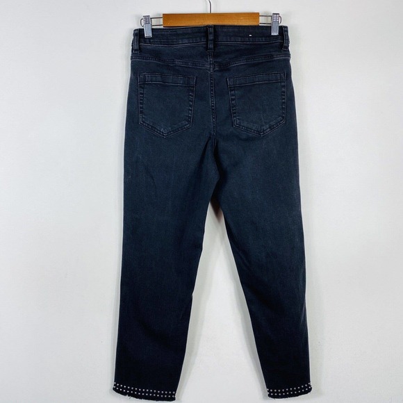 Vince Camuto Size 28 6 Black Studded High Rise Cropped Jeans - Picture 3 of 5